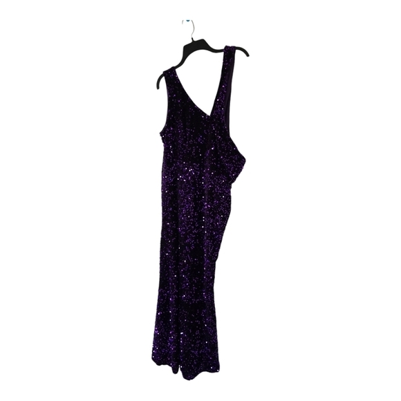 Faeriesty Womens Sequin Maxi Gown 3X  Purple Embellished Hem Glitter Cocktail - Picture 1 of 16